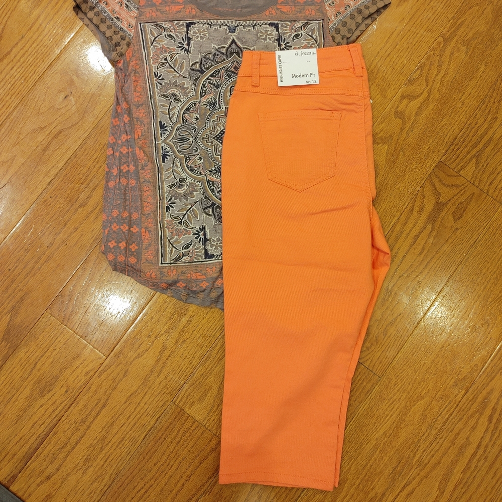 Nwt d jeans cropped jeans Coral Orange